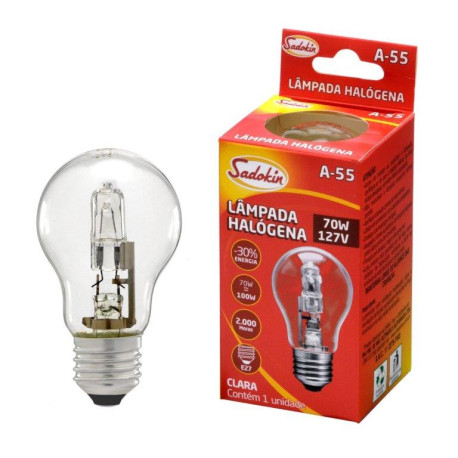 Lampada Eco Halogena A55 ROSCA E27 CLARA 127V x 105W  P/ CHURRASQUEIRAS